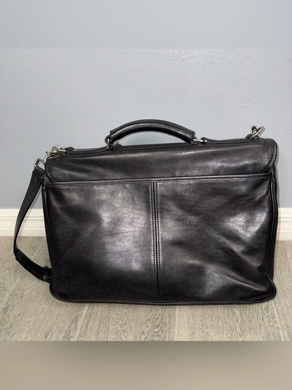 Coach K33-5237 Black Laptop Leather The Connor Organizer Briefcase Authentic